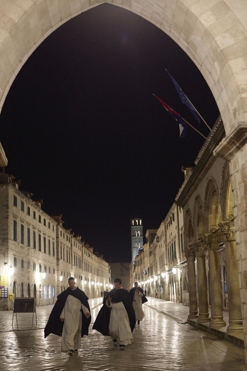 Beautiful Europe - city portrait Dubrovnik. Monks