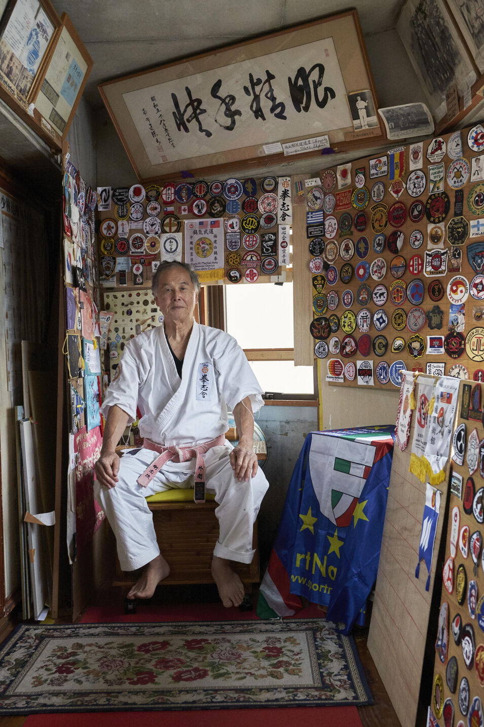 Okinawa is the origin of Karate, the martial art of „empty hands“. Portraits of grandmasters and the island. Nowadays it is practised all over the world.